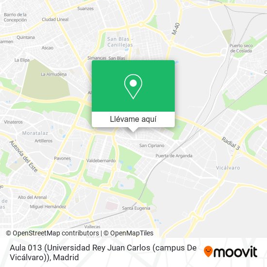 Mapa Aula 013 (Universidad Rey Juan Carlos (campus De Vicálvaro))