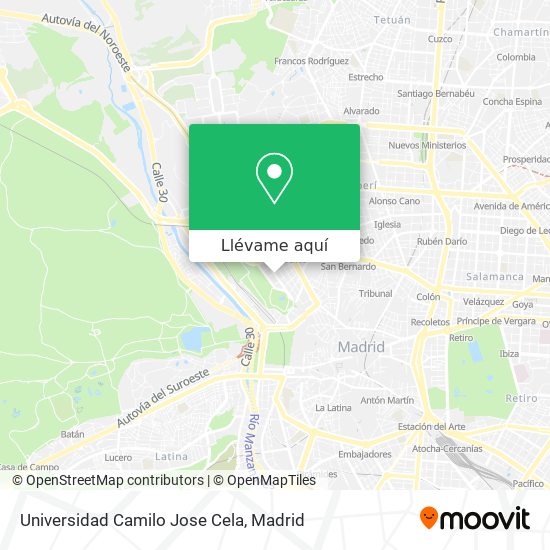 Mapa Universidad Camilo Jose Cela