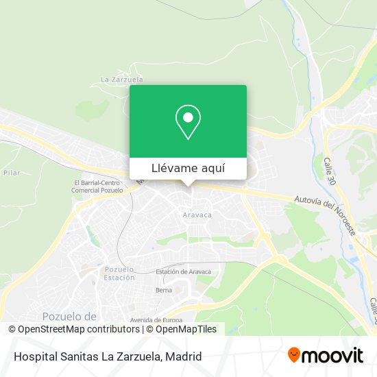 Mapa Hospital Sanitas La Zarzuela