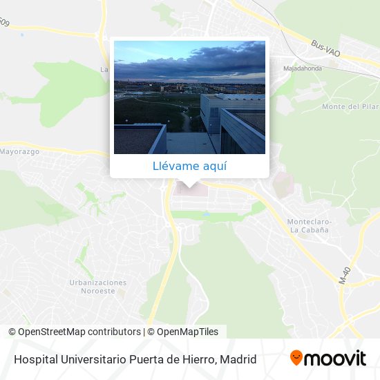 Limo Gorrión sagrado Cómo llegar a Hospital Universitario Puerta de Hierro en Majadahonda en  Autobús o Metro?