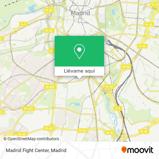 Mapa Madrid Fight Center