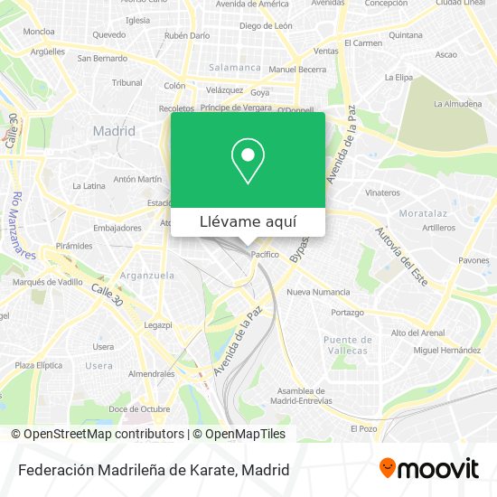 Mapa Federación Madrileña de Karate