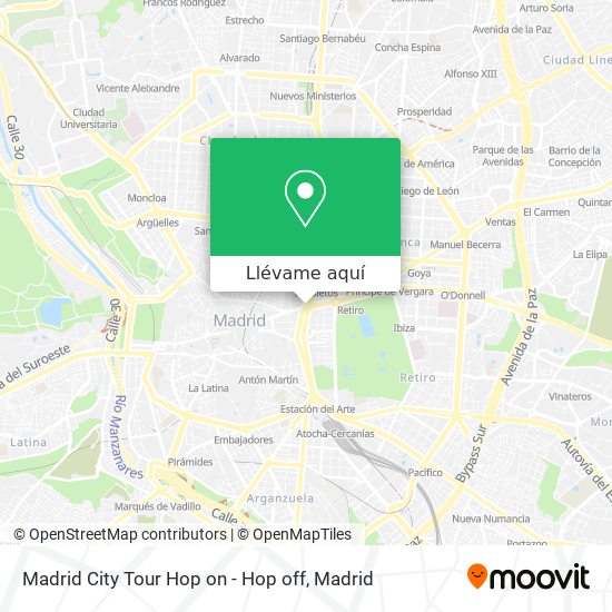 Mapa Madrid City Tour Hop on - Hop off