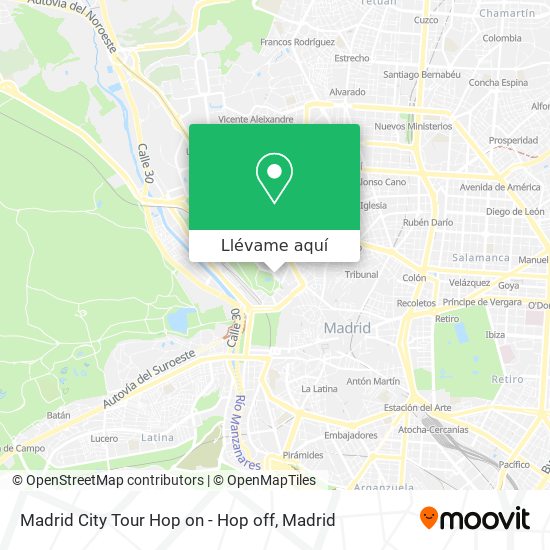 Mapa Madrid City Tour Hop on - Hop off