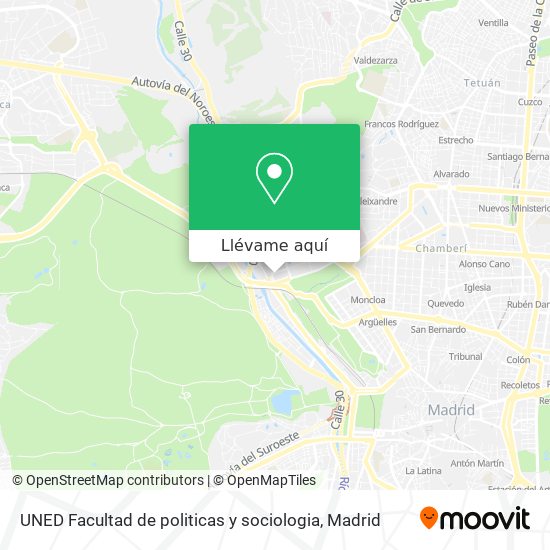 Mapa UNED Facultad de politicas y sociologia