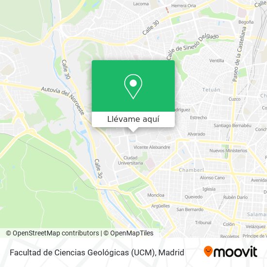 Mapa Facultad de Ciencias Geológicas (UCM)