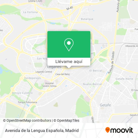 Mapa Avenida de la Lengua Española