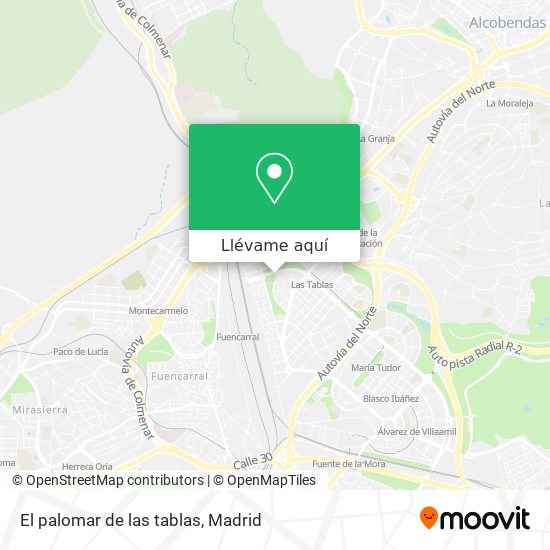 Mapa El palomar de las tablas