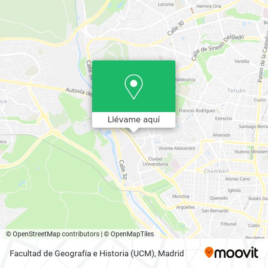 Mapa Facultad de Geografía e Historia (UCM)