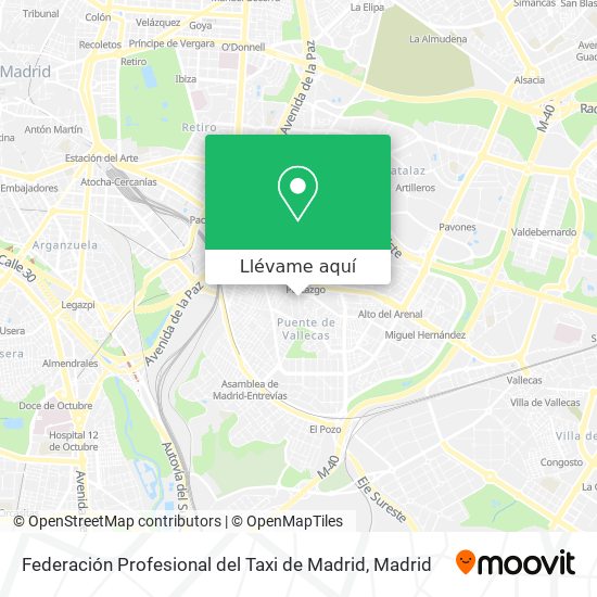 Mapa Federación Profesional del Taxi de Madrid