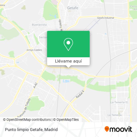 Mapa Punto limpio Getafe