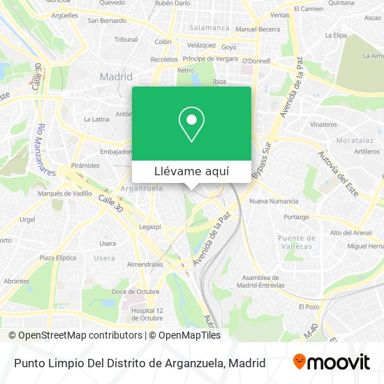 Mapa Punto Limpio Del Distrito de Arganzuela