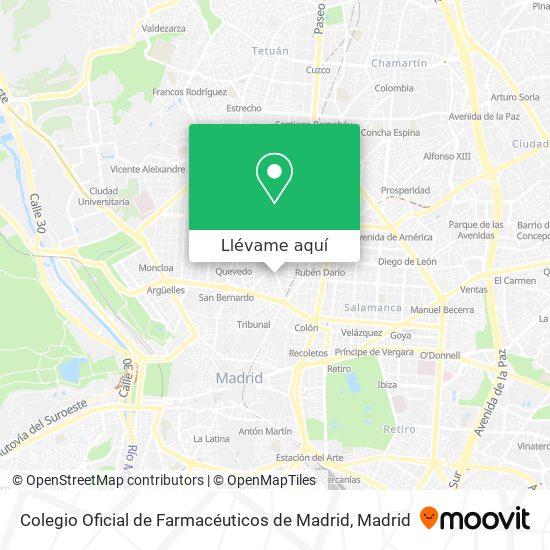 Mapa Colegio Oficial de Farmacéuticos de Madrid