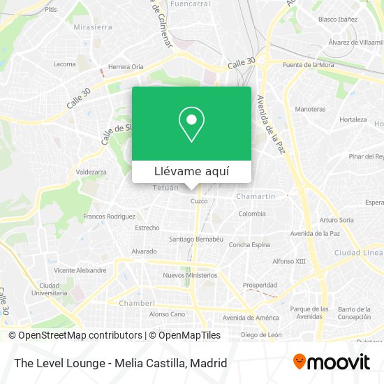 Mapa The Level Lounge - Melia Castilla