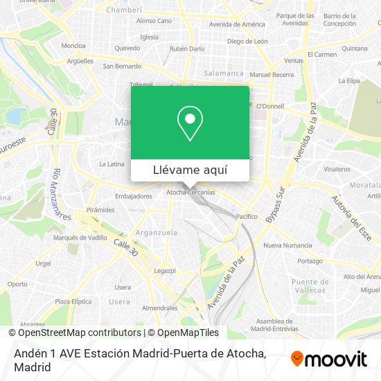 Mapa Andén 1 AVE Estación Madrid-Puerta de Atocha