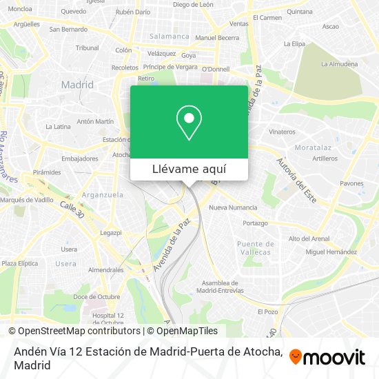 Mapa Andén Vía 12 Estación de Madrid-Puerta de Atocha