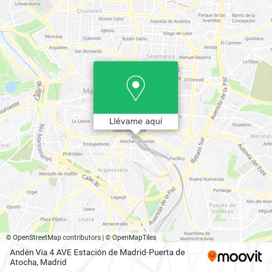 Mapa Andén Vía 4 AVE Estación de Madrid-Puerta de Atocha