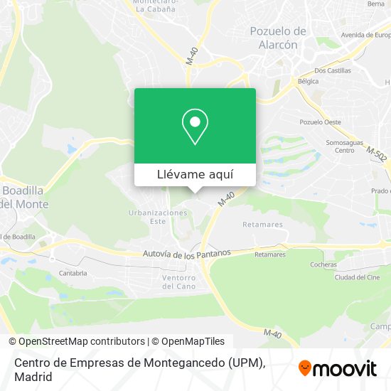Mapa Centro de Empresas de Montegancedo (UPM)