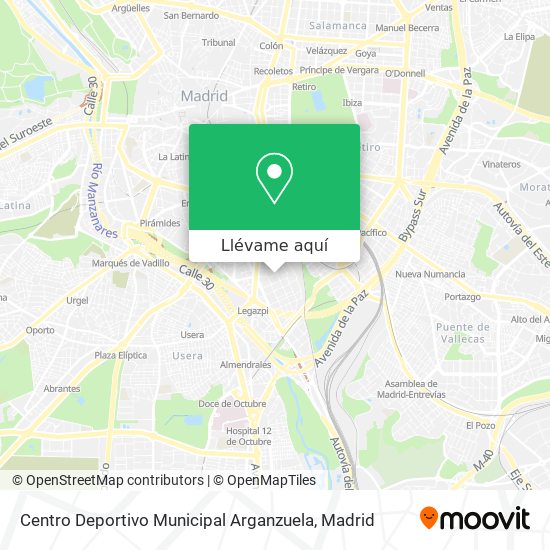 Mapa Centro Deportivo Municipal Arganzuela