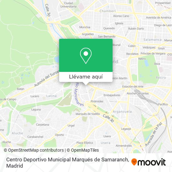 Mapa Centro Deportivo Municipal Marqués de Samaranch