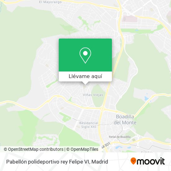 Mapa Pabellón polideportivo rey Felipe VI