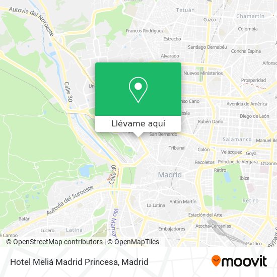 Mapa Hotel Meliá Madrid Princesa