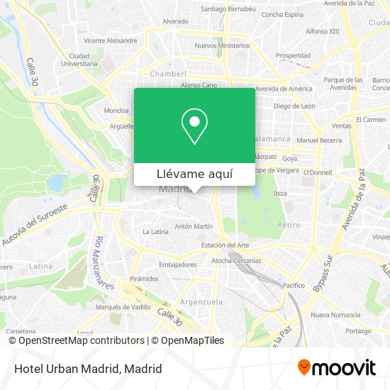 Mapa Hotel Urban Madrid