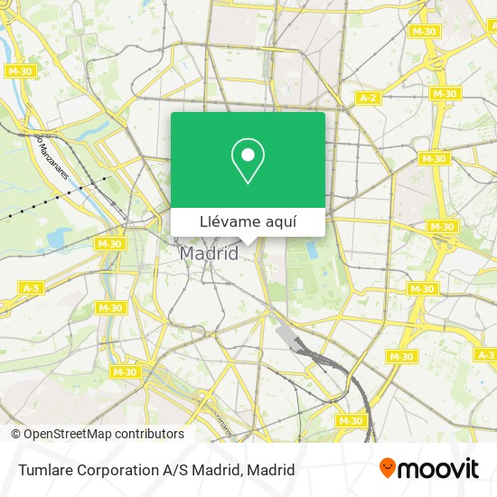 Mapa Tumlare Corporation A/S Madrid