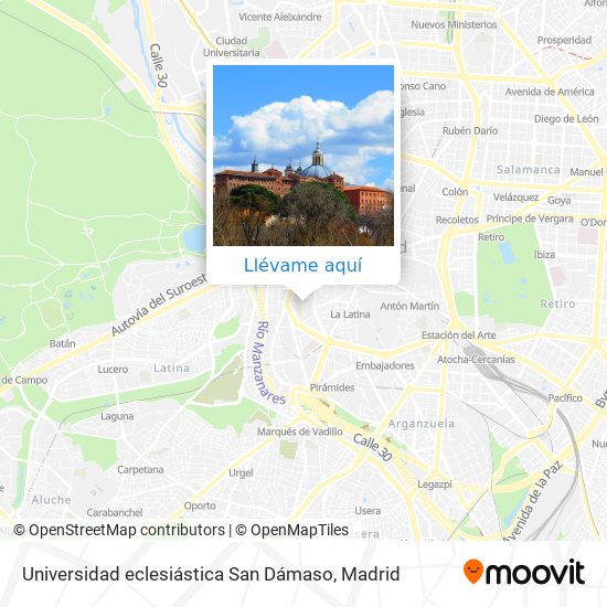 Mapa Universidad eclesiástica San Dámaso