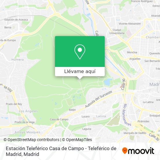 Mapa Estación Teleférico Casa de Campo - Teleférico de Madrid