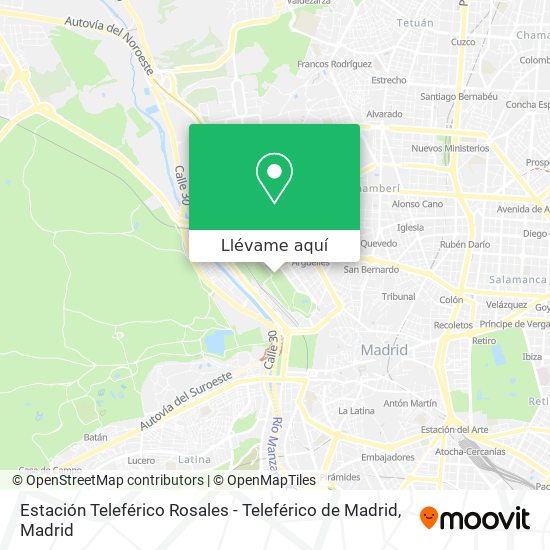 Mapa Estación Teleférico Rosales - Teleférico de Madrid