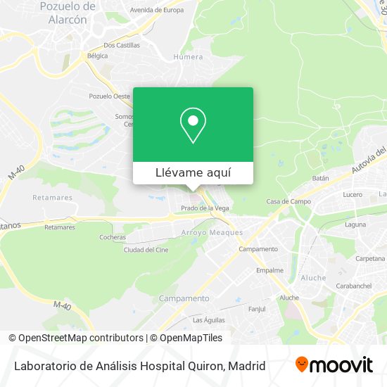 Mapa Laboratorio de Análisis Hospital Quiron