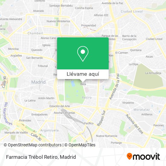 Mapa Farmacia Trébol Retiro