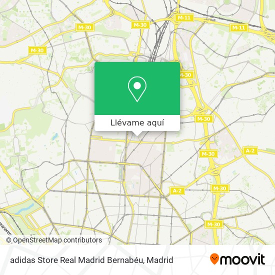 Mapa adidas Store Real Madrid Bernabéu