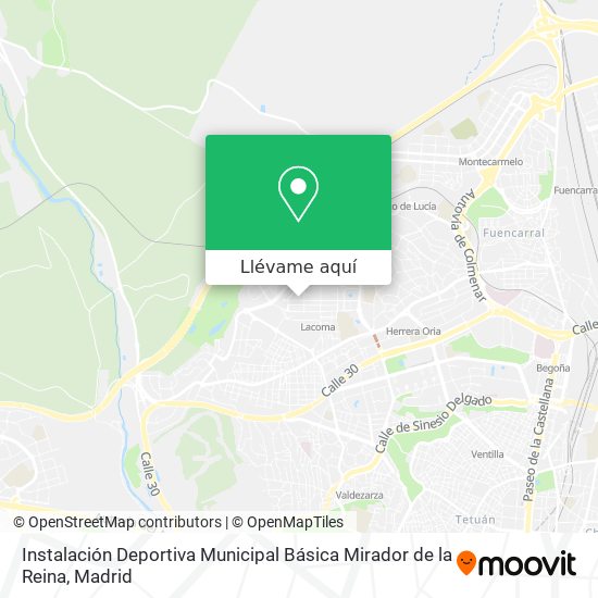 Mapa Instalación Deportiva Municipal Básica Mirador de la Reina