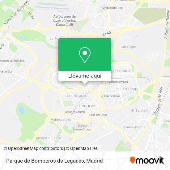 Mapa Parque de Bomberos de Leganés