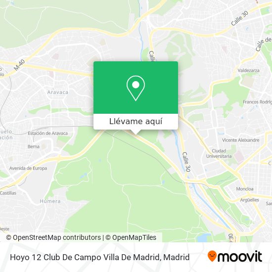 Mapa Hoyo 12 Club De Campo Villa De Madrid