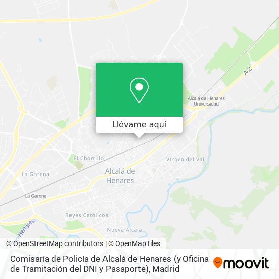 Mapa Comisaría de Policía de Alcalá de Henares (y Oficina de Tramitación del DNI y Pasaporte)