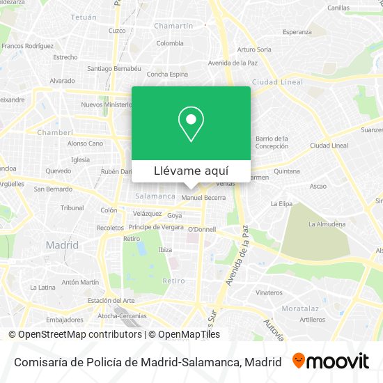 Mapa Comisaría de Policía de Madrid-Salamanca