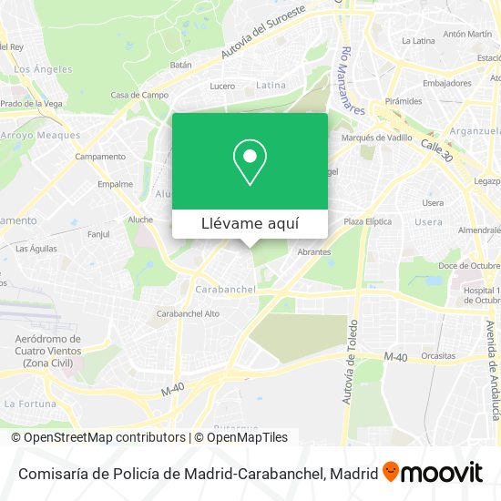 Mapa Comisaría de Policía de Madrid-Carabanchel