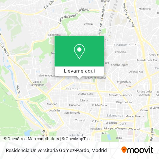 Mapa Residencia Universitaria Gómez-Pardo