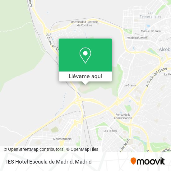 Mapa IES Hotel Escuela de Madrid