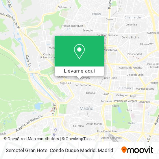 Mapa Sercotel Gran Hotel Conde Duque Madrid