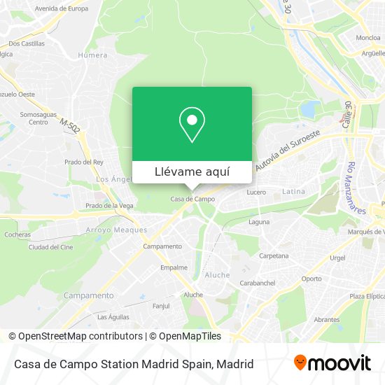 Mapa Casa de Campo Station Madrid Spain
