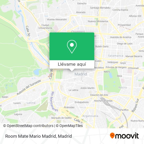 Mapa Room Mate Mario Madrid
