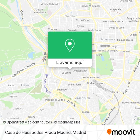 Mapa Casa de Huéspedes Prada Madrid