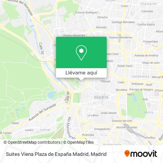 Mapa Suites Viena Plaza de España Madrid