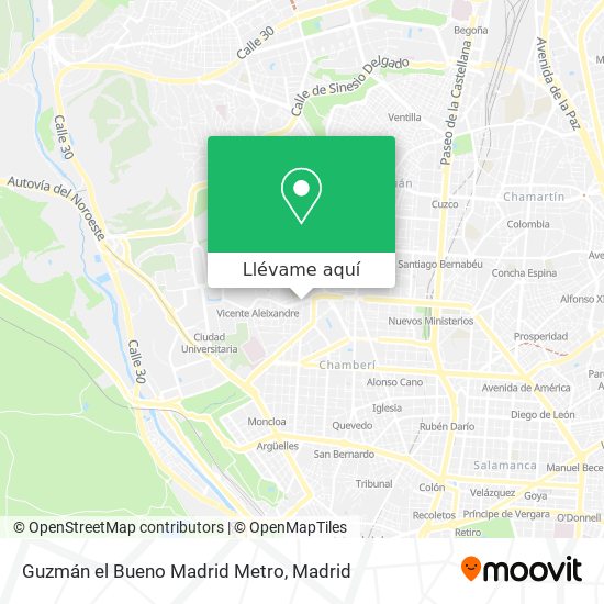 Mapa Guzmán el Bueno Madrid Metro