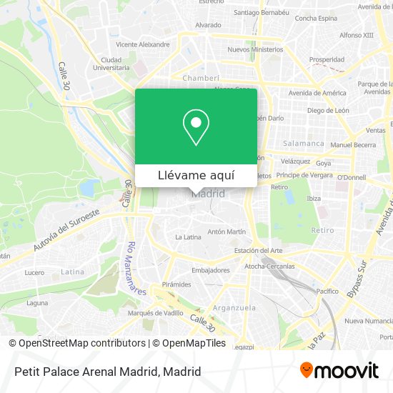 Mapa Petit Palace Arenal Madrid
