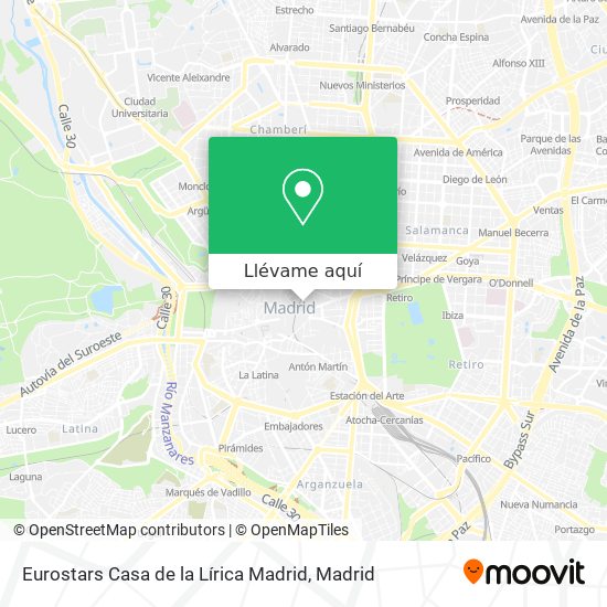 Mapa Eurostars Casa de la Lírica Madrid